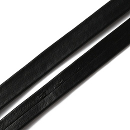 GORGECRAFT Flat Imitation Leather Cord, Garment Accessories, Black, 10x1mm, about 5.47 Yards(5m)/Bundle