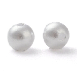 Honeyhandy ABS Plastic Imitation Pearl Ball Beads, Round, White, 8mm, Hole: 2mm, about 1900pcs/pound