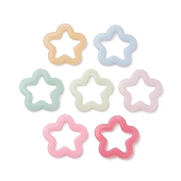 Imitation Jelly Acrylic Pendants, Star, Mixed Color, 28.5x29.5x4mm, Hole: 1.8mm, about 340Pcs/500G