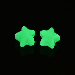 Honeyhandy Luminous Acrylic Beads, Glow in the Dark, Star, Turquoise, 15.5x16.5x15mm, Hole: 2.5mm, about 270pcs/500g
