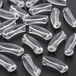 Honeyhandy Transparent Acrylic Beads, Curved Tube, Clear, 32x9.5x8mm, Hole: 1.8mm, about 330pcs/500g