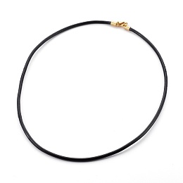 Honeyhandy Leather Cord Necklace Making, with 304 Stainless Steel Lobster Claw Clasps, Black, 20 inch(50.8cm)