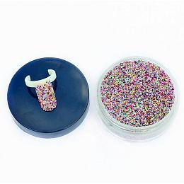 Honeyhandy 50g Rainbow Mixed Translucence DIY 3D Nail Art Decoration Mini Glass Beads, Tiny Caviar Nail Beads, Mixed Color, 0.6~1.5mm