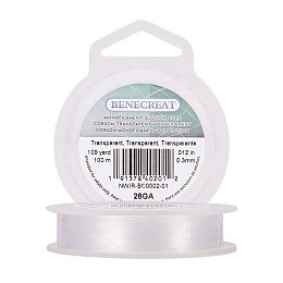 BENECREAT 0.3mm Fishing Nylon Beading Thread Wire for DIY Jewelry Making, about 100m/roll