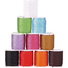 CHGCRAFT 10 Rolls 100 Yards Twisted Cord Rope, Craft Nylon Rope 1mm Multipurpose Utility Cord Trim Choker Thread for Jewelry Making Knot Rosaries Upholstery Curtain Tieback Honor Cord - Mixed Color