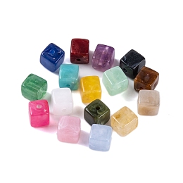 Acrylic Bead, Imitation Jade, Cube, Mixed Color, 9x8x8mm, Hole: 2mm, 833pcs/500g