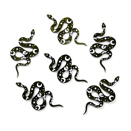 PandaHall Elite Western Style Acrylic Big Pendants, Snake with Moon, White, 69x38x2mm, Hole: 1.6mm