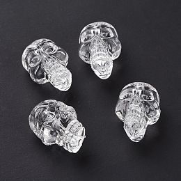 Honeyhandy Transparent Acrylic Beads, Skull, Clear, 23x17x15mm, Hole: 3.8mm, 155pcs/500g