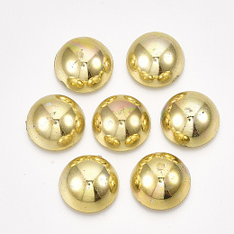 Honeyhandy ABS Plastic Cabochons, Half Round, Golden, 3x1.5mm, about 10000pcs/bag