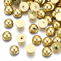 Honeyhandy ABS Plastic Cabochons, Half Round, Golden, 8~8.5x4mm, about 2000pcs/bag