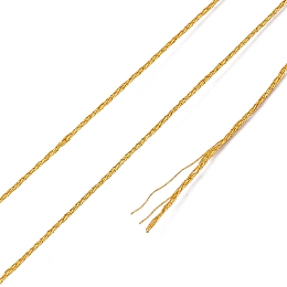 6-Ply Metallic Cord, for Jewelry Making, Round, Goldenrod, 0.5mm, about 54.68 Yards(50m)/Roll