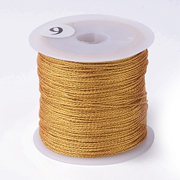 Honeyhandy 9-Ply Metallic Thread, Embroidery Thread, for Jewelry Making, Round, Goldenrod, 0.6mm, about 36.09 Yards(33m)/Roll