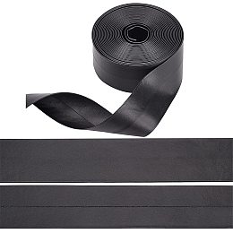 BENECREAT 5m Long Imitation Foldover Leather Strap 1-5/8 Inch Wide Leather Belt Strips for DIY Arts & Craft Projects (Black)