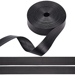 BENECREAT 5m Long Imitation Leather Strap 1 Inch Foldover Wide Leather Belt Strips for DIY Arts Craft Projects (Black)