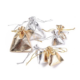 Honeyhandy Organza Bags, Rectangle, Gold & Silver, 12x9cm, 9x7cm, 7x5cm, 30pcs/bag