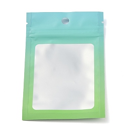 Honeyhandy Plastic Zip Lock Bag, Storage Bags, Self Seal Bag, Top Seal, with Window and Hang Hole, Rectangle, Green, 12x8x0.25cm, Unilateral Thickness: 3.1 Mil(0.08mm), 95~100pcs/bag