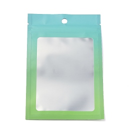 Honeyhandy Plastic Zip Lock Bag, Gradient Color Storage Bags, Self Seal Bag, Top Seal, with Window and Hang Hole, Rectangle, Green, 15x10x0.25cm, Unilateral Thickness: 3.9 Mil(0.1mm), 95~100pcs/bag