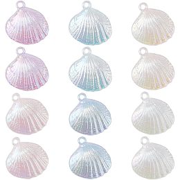 SUNNYCLUE 1 Box 60Pcs 6 Colors Shell Charms Bulk Ocean Animals Charm Multicolored Resin Plating Opaque Acrylic Seashell Plastic Charms for Jewelry Making Charms DIY Necklace Bracelet Supplies Craft