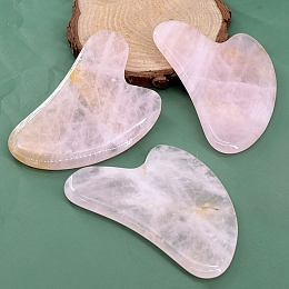 Honeyhandy Natural Rose Quartz Gua Sha Boards, Heart, 83x55mm