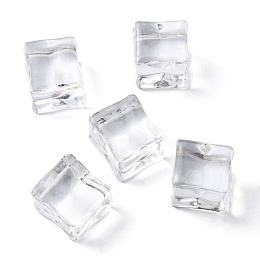 Honeyhandy Square Clear Resin Ice Cubes, Clear Ice Rock Diamond Crystals, for Home Garden Aquarium Dollhouse Decor, Clear, 24.5x22.5x19.5~20mm