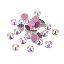 Honeyhandy Glass Rhinestone Cabochons, Grade AA, Flat Back & Faceted, Half Round, Crystal AB, SS20, 4.6~4.8mm, about 1440pcs/bag