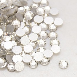 Honeyhandy Glass Flat Back Rhinestone, Grade A, Back Plated, Faceted, Half Round, Crystal, 3.8~4mm, about 1440pcs/bag