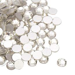 NBEADS About 1440pcs/bag Crystal Glass Flat Back Rhinestone, Half Round Grade A Back Plated Faceted Gems Stones for Nails Decoration Crafts, 1.5~1.6mm