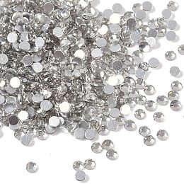 Honeyhandy Glass Flat Back Rhinestone, Grade A, Back Plated, Faceted, Half Round, Crystal, SS5, 1.7~1.8mm, 1440pcs/bag