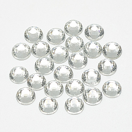 Honeyhandy Flat Back Glass Rhinestone Cabochons, Back Plated, Half Round, Crystal, SS20, 5mm, about 1440pcs/bag