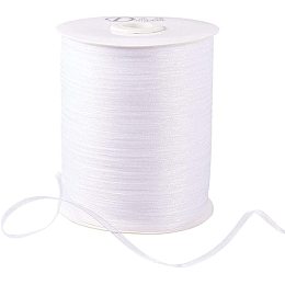 BENECREAT 1 Roll 1/8"(3mm) 1000 Yards/Roll Sparkle Sheer Organza Ribbon for Festival Chrismas Decoration DIY Crafts Arts & Garden, White