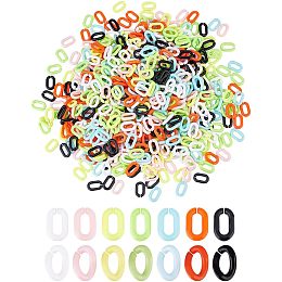 DICOSMETIC 1260Pcs 2 tyles 7 Colors Acrylic Linking Rings Quick Link Connector C-Clips Twist Curb Chain Connector Oval Linking Ring Open Linking Ring Curb Chain Jewelry Making for Trouser mobile Strap