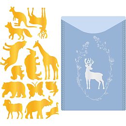 GLOBLELAND 1Set Animal Girafee Elephant Hot Foil Plate for DIY Foil Paper Christmas Deer Foil Embossing for Scrapbooking Decor Greeting Cards Making Wedding Invitation