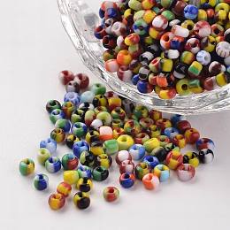 ARRICRAFT 8/0 Opaque Colours Seep Glass Beads, Round Seed Beads, Mixed Color, 2.5~3x2~3mm, Hole: 0.8mm, about 1600pcs/50g