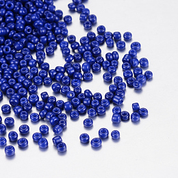 Honeyhandy Baking Paint Glass Seed Beads, Royal Blue, 12/0, 1.5~2mm, Hole: 0.5~1mm, about 30000pcs/bag