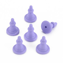 ARRICRAFT Silicone Ear Nuts, Earring Backs, for Stud Earring Making, Lilac, 11x8x8mm, Hole: 0.7mm