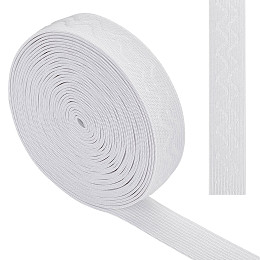 Gorgecraft 10 Yards Non-slip Transparent Silicone Polyester Elastic Band, Waved Soft Rubbers Elastic Belt, DIY Sewing Underwear Accessories, White, 20mm