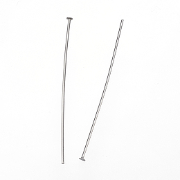 Honeyhandy DanLingJewelry 304 Stainless Steel Flat Head Pins, Stainless Steel Color, 40x0.7mm, Head: 1.2mm