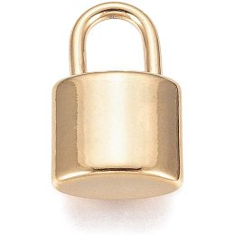 UNICRAFTALE 10PCS Padlock Smooth Pendants Stainless Steel Pendants Golden Lock Charms for Women Necklace Making 16x10x5mm, Hole 4x6mm