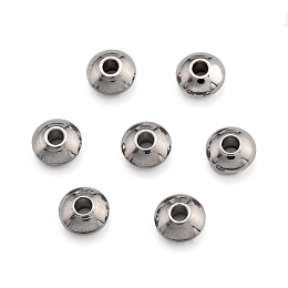 Honeyhandy Flat Round 304 Stainless Steel Spacer Beads, Stainless Steel Color, 6x3mm, Hole: 2mm