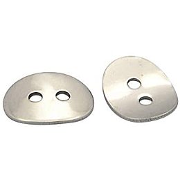 UNICRAFTALE 20pcs 304 Stainless Steel Sewing Buttons Curved Flat Oval Metal Buttons with 2-Hole for Bracelet Making and Crafting 14x10x1mm, Hole 2mm