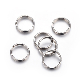 Honeyhandy 304 Stainless Steel Split Rings, Double Loops Jump Rings, Stainless Steel Color, 5x1mm, Inner Diameter: 3.8mm, Single Wire: 0.5mm