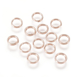 Honeyhandy 304 Stainless Steel Split Rings, Double Loops Jump Rings, Rose Gold, 5x1mm, Inner Diameter: 3.8mm, Single Wire: 0.5mm