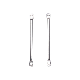 Honeyhandy 304 Stainless Steel Links connectors, Bar, Stainless Steel Color, 25x1.2mm, Hole: 1mm