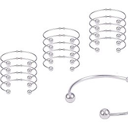 Pandahall Elite 20pcs Stainless Steel Open Bangles Cuff Bangle Bracelet Half Open Cuff for Women DIY Jewelry Making - 2.2”