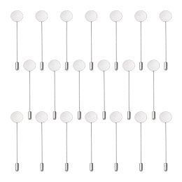 Honeyhandy 201 Stainless Steel Brooch Findings, Stainless Steel Color, Tray: 15mm, 77x15mm, pin: 1mm