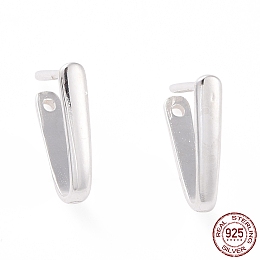 Honeyhandy 925 Sterling Silver Snap On Bails, Silver, 11x2mm, Hole: 0.9mm, Pin: 0.8mm