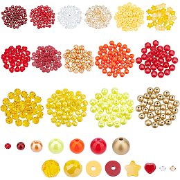 arricraft 710 Pcs Jewelry Making Beads Kit, 15 Styles Crystal Glass Beads Colorful Crystal Round Beads for Bracelets Necklace Making DIY Mixed Beads Set