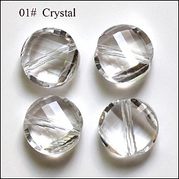 Honeyhandy Imitation Austrian Crystal Beads, Grade AAA, Faceted, Flat Round, Clear, 10x5mm, Hole: 0.9~1mm