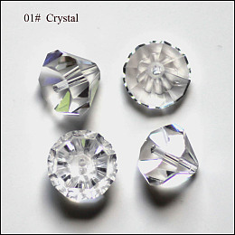 Honeyhandy Imitation Austrian Crystal Beads, Grade AAA, Faceted, Diamond, Clear, 9.5~10x7~8mm, Hole: 0.9~1mm