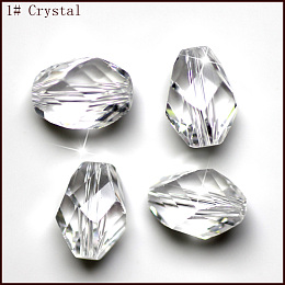 Honeyhandy Imitation Austrian Crystal Beads, Grade AAA, Faceted, Bicone, Clear, 6x8mm, Hole: 0.7~0.9mm